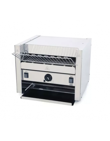 Tostapane professionale in acciaio inox a nastro orizzontale da mm 370 - 900 fette orarie - Potenza Kw 2,8