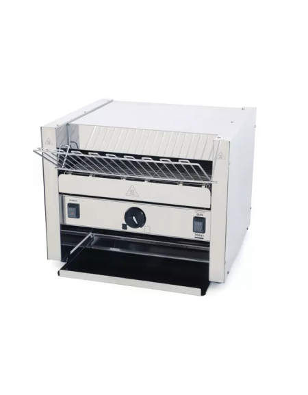 Tostapane professionale in acciaio inox a nastro orizzontale da mm 370 - 900 fette orarie - Potenza Kw 2,8