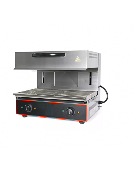 Salamandra mobile in acciaio inox - Potenza W 4000 -  Area cottura cm 59x32 - cm 62,5x51x53h