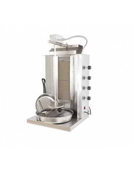 Gyros Kebab a Gas a 4 zone di cottura - Capacità carne Kg 30 - Potenza totale Kw 10,8 - cm 50x50x90h