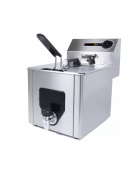Friggitrice elettrica professionale da banco in acciaio inox 1 vasca da Lt 8  - MONOFASE - Potenza Kw 3,5 - cm 26,5x47,5x37,5h