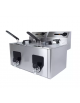 Friggitrice elettrica professionale da banco in acciaio inox 2 vasche da Lt 8+8 - MONOFASE - Potenza Kw 7