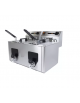 Friggitrice elettrica professionale da banco in acciaio inox 2 vasche da Lt 8+8 - TRIFASE - Potenza Kw 10,2