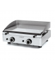 Fry top a gas da banco in acciaio cromato, piastra doppia liscia da mm 560x400 - Potenza Kw 6 - cm 60x50,7x23,4h