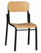 Sedia scolastica sovrapponibile faggio tubo Ø 22 - Per scuola superiore - Grandezza 6 - Struttura colore nero RAL 9005.