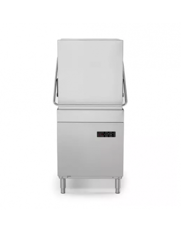 Lavastoviglie a capotta con 6 cicli di lavaggio - cesto cm 50x50 - Display LCD - Trifase - partenza SOFT per articoli fragili