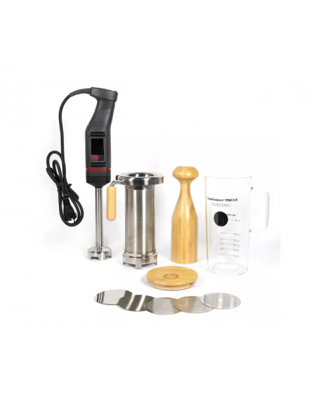 Set mixer ad immersione professionale con mescolatore da cm 22,3 + emulsionatore - Potenza 240 watt - Velocità variabile