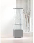 Vetrina con montanti in alluminio e mobile in kit h.43 cm. - cm 53 x 39 x 183h
