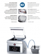 Confezionatrice sottovuoto - display touch - Barra saldante cm 42 - Vuoto controllato da sensore - capacità pompa 20 m³/h