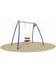 Altalena con struttura in acciaio zincato - 1 posto - Sedile a Gabbia - Dimensioni cm 255x180x230h