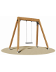 Altalena realizzata in legno lamellare - 1 Posto con sedile piano in gomma antiurto - cm 265x160x230h