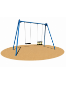 Altalena doppia certificata in metallo 2 posti, per bambini da 3 a 8 anni- Sedili piano/gabbia - cm 315x160x242h