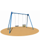 Altalena doppia certificata in metallo 2 posti, per bambini da 3 a 8 anni- Sedili piano/gabbia - cm 315x160x242h