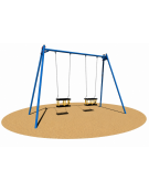 Altalena doppia certificata in metallo 2 posti, per bambini da 3 a 8 anni - Sedili gabbia - cm 315x160x242h