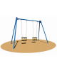 Altalena doppia certificata in metallo 2 posti, per bambini da 3 a 8 anni - Sedili gabbia - cm 315x160x242h