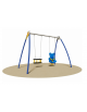 Altalena con struttura in acciaio zincato - 2 posti - Sedili Gabbia/Orsetto - Dimensioni cm 335x180x230h