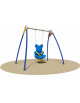 Altalena con struttura in acciaio zincato - 1 posto - Sedile a Orsetto - Dimensioni cm 255x180x230h