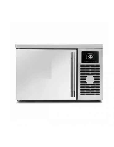 Abbattitore da banco in acciaio inox - capacità 3 teglie GN 2/3 - con sonda al cuore - potenza tot. Watt 500 -  cm 60x66,4x40h