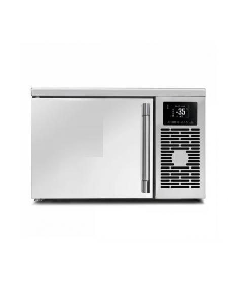 Abbattitore da banco in acciaio inox - capacità 3 teglie GN 2/3 - con sonda al cuore - potenza tot. Watt 500 -  cm 60x66,4x40h