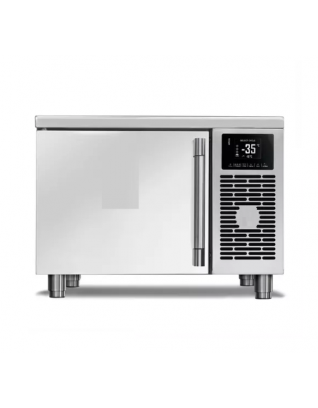 Abbattitore da banco in acciaio inox - capacità 3 teglie GN 1/1 - con sonda al cuore - potenza tot. Watt 500 -  cm 60x86,4x46h