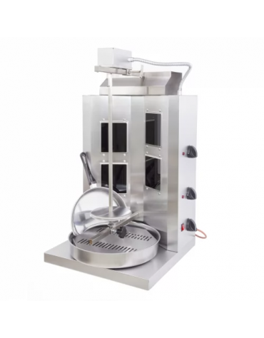 Gyros Kebab elettrico con 4 resistenze verticali - capacità di carico Kg 20/25 - potenza totale Kw 2,6 - cm 50x50x87h