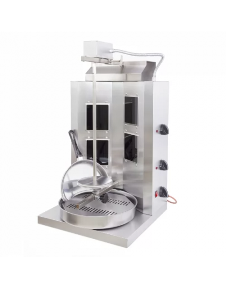 Gyros Kebab elettrico con 4 resistenze verticali - capacità di carico Kg 20/25 - potenza totale Kw 2,6 - cm 50x50x87h