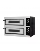 Forno elettrico pizza a camera doppia con 4 termostati - dimensioni interne cm 62x50x12h - capacità 1+1 pizze da Ø 45 cm