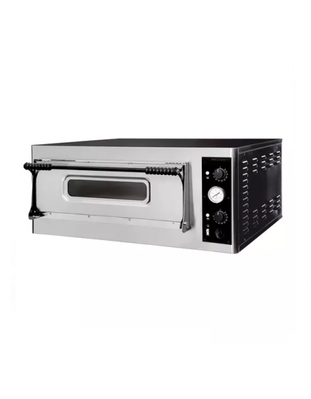 Forno elettrico pizza a camera singola - dimensioni interne cm 66x66x14h - capacità 4 pizze da Ø cm 32 - dimensioni cm 98x93x42h