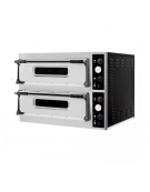 Forno elettrico pizza a doppia camera - dimensioni interne cm 66x66x14h - capacità 4+4 pizze da Ø cm32 - dimensioni cm 98x93x75h