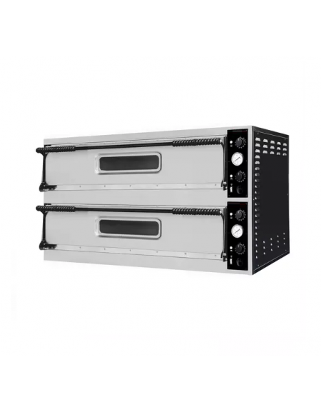 Forno elettrico pizza a doppia camera - dimensioni interne cm 99x66x14h - capacità 6+6 pizze Ø cm 32 -  cm 136x95,4x74,5h