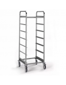 Carrello portacestelli lavastoviglie in acciaio inox AISI304 - guide a "L" con fermo posteriore