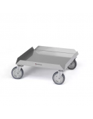 Carrello basso portacestelli lavastoviglie in acciaio inox AISI304 con impugnatura