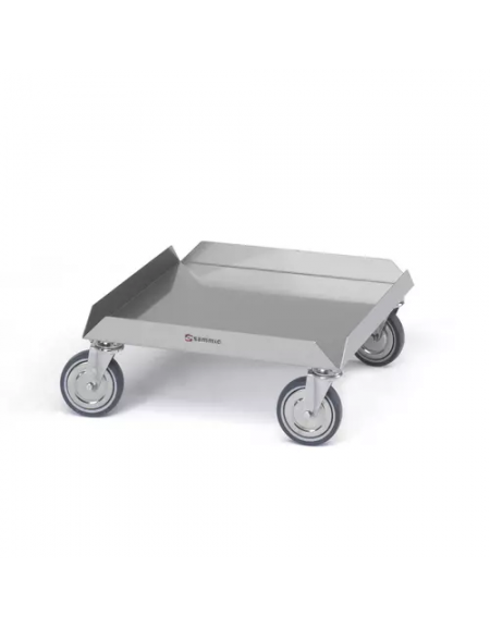 Carrello basso portacestelli lavastoviglie in acciaio inox AISI304 con impugnatura