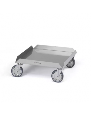 Carrello basso portacestelli lavastoviglie in acciaio inox AISI304 senza impugnatura