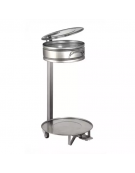 Portassaco inox con pedale, manico anteriore e 2 ruote girevoli ricoperte di gomma insonorizzante -  dimensioni Ø cm 45x85h