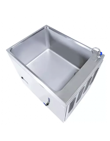 Vasca potenziata per roner cuocitore a bassa temperatura in acciaio inox - potenza tot. Kw 3- Capacità Lt. 120