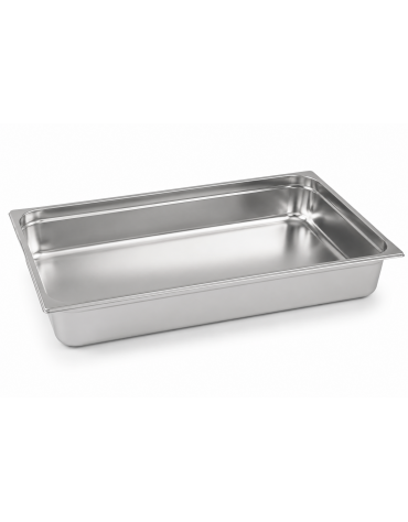 Vaschetta contenitore vac-norm GN 1/1 in acciaio inox.- altezza mm 100
