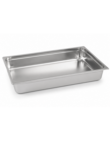 Vaschetta contenitore vac-norm GN 1/1 in acciaio inox.- altezza mm 100