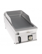 Fry top elettrico da banco in acciaio inox, piastra singola rigata cromata spazzolata - tecnologia evenheat - cm 40x90x28h