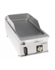 Fry top elettrico da banco in acciaio inox, piastra singola rigata cromata spazzolata - tecnologia evenheat - cm 40x90x28h