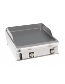 Fry top elettrico da banco in acciaio inox, piastra doppia liscia cromata spazzolata - con tecnologia evenheat - cm 80x90x28h