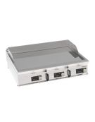 Fry top elettrico da banco inox, piastra tripla liscia cromata a controllo elettronico - tecnologia evenheat - cm 120x90x28h