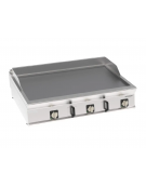 Fry top elettrico da banco inox, piastra tripla liscia cromata spazzolata - tecnologia evenheat - cm 120x90x28h