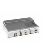 Fry top elettrico da banco inox, piastra 2/3 liscia e 1/3 rigata cromata spazzolata - tecnologia evenheat - cm 120x90x28h