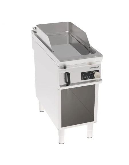 Fry-Top elettrico su vano aperto in acciaio inox, piastra singola liscia cromata a controllo elettronico - evenheat - cm 40x90x9