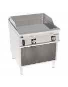 Fry-Top elettrico su vano aperto, 2 zone cottura, piastra liscia cromata - tecnologia evenheat - cm 80x90x90h