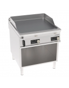 Fry-Top elettrico su vano aperto inox, piastra doppia liscia cromata spazzolata, controllo elettronico - Evenheat -cm 80x90x90h