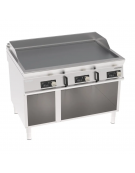Fry-Top elettrico su vano aperto, piastra tripla liscia cromata spazzolata, controllo elettronico - Evenheat - cm 120x90x90h