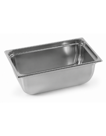 Vaschetta contenitore vac-norm GN 1/2 in acciaio inox.- altezza mm 100