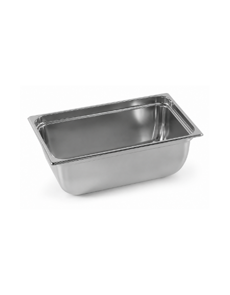 Vaschetta contenitore vac-norm GN 1/2 in acciaio inox.- altezza mm 100